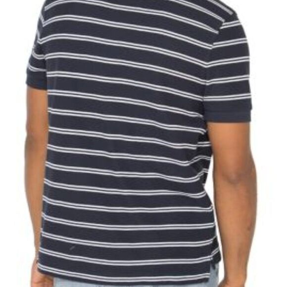 NAUTICA "A Bit TRIMMER" NAVY w/ WHITE STRIPES POLO - Picture 4 of 6